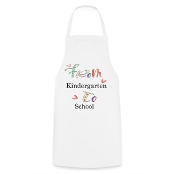 Kindergarten  - Kochschürze - Weiß - Vorne - AI Model Male 185 dark (185cm)