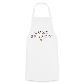 Cozy Season | Schlichtes Herbst Design - Kochschürze - Weiß - Vorne - AI Model Male 185 dark (185cm)