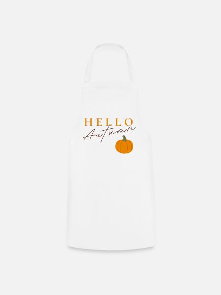 Hello Autumn | Herbst Kürbis Design - Kochschürze - Weiß