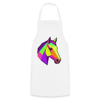 Geometric Rainbow Horse | Horse Design - Cooking Apron - white - Front - AI Model Male 185 dark (185cm)
