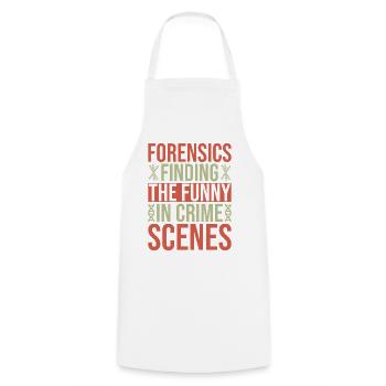Forensic Science Major Funny In Crime Scenes - Cooking Apron - white - Front - AI Model Male 185 dark (185cm)