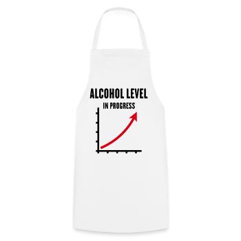 Alcohol Level In Progress (Drinking Team POSRed2C) - Kochschürze - Weiß - Vorne - AI Model Male 185 dark (185cm)