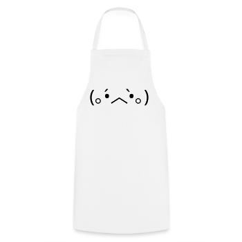 Trauriges Emote (｡•́︿•̀｡) enttäuscht - Kochschürze - Weiß - Vorne - AI Model Male 185 dark (185cm)