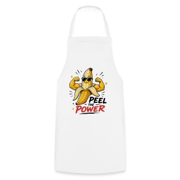  Peel The Power Lustige Muskel Banane Fitness - Kochschürze - Weiß - Vorne - AI Model Male 185 dark (185cm)