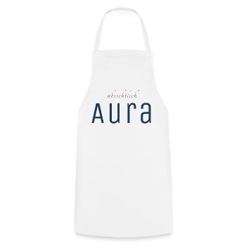 Absichtlich Aura Typo-Print - Kochschürze - Weiß - Vorne - AI Model Male 185 dark (185cm)