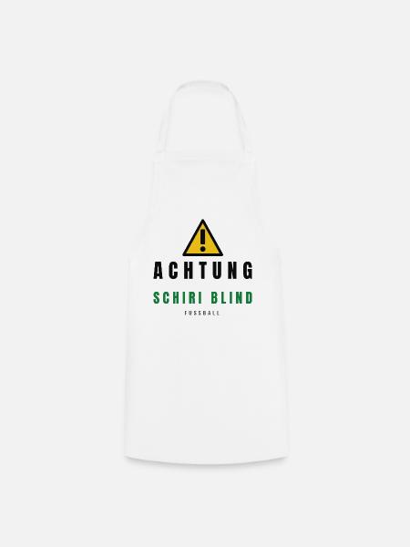 Achtung Schiri Blind Fußball - Kochschürze - Weiß
