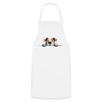 Spähriger Staffy lustiger Hundeliebhaber-Merch - Kochschürze - Weiß - Vorne - AI Model Male 185 dark (185cm)