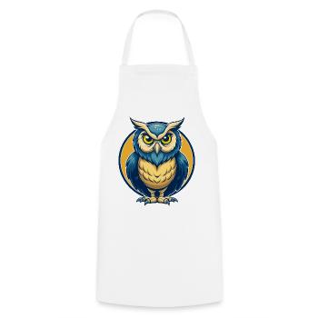 Owl Kawaii Maskottchen Cartoon-Charakter-Clipart-Logo - Kochschürze - Weiß - Vorne - AI Model Male 185 dark (185cm)
