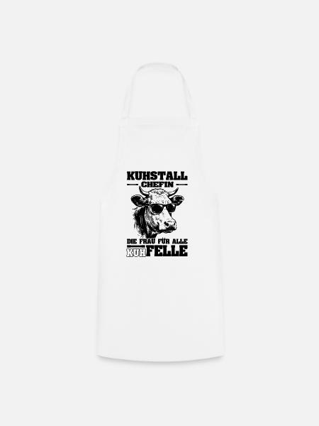 Kuhstall Chefin | Führungskraft Landwirt | Bauer - Kochschürze - Weiß