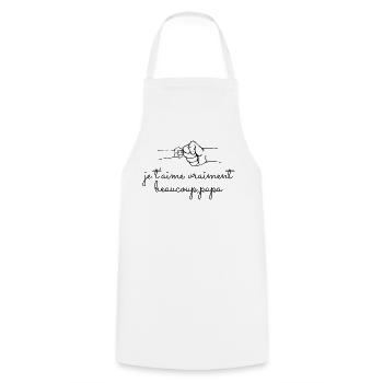 Trousse de Toilette Personnalisée Papa - Tablier de cuisine - blanc - Devant - AI Model Male 185 dark (185cm)