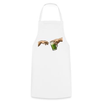 Grünes Bier – Die Kreation – Lustiges Bier - Kochschürze - Weiß - Vorne - AI Model Male 185 dark (185cm)