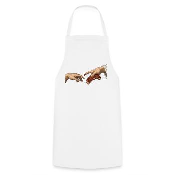 BBQ-Rippchen – Die Kreation – Lustiges Barbecue - Kochschürze - Weiß - Vorne - AI Model Male 185 dark (185cm)