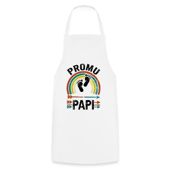 Promoted Grandpa Gift Retro Pregnancy Announcement - Cooking Apron - white - Front - AI Model Male 185 dark (185cm)
