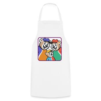 Bear family in bright colors - Cooking Apron - white - Front - AI Model Male 185 dark (185cm)