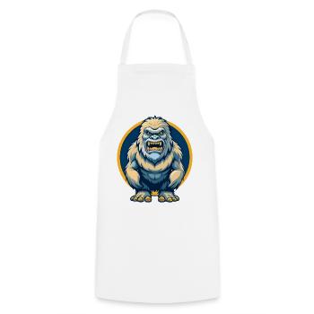 Yeti Kawaii Maskottchen-Cartoon-Charakter-Clipart-Logo - Kochschürze - Weiß - Vorne - AI Model Male 185 dark (185cm)