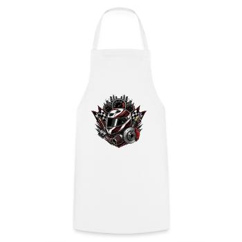 Casque de course avec détails des jauges - Tablier de cuisine - blanc - Devant - AI Model Male 185 dark (185cm)