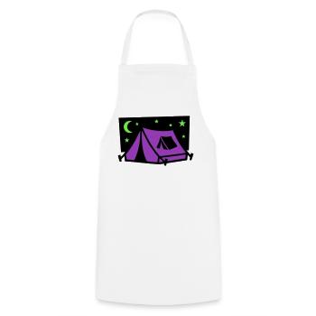 Festival Zelt Nacht Logo - Kochschürze - Weiß - Vorne - AI Model Male 185 dark (185cm)