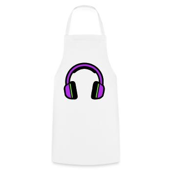 Silhouette musicale des écouteurs - Tablier de cuisine - blanc - Devant - AI Model Male 185 dark (185cm)