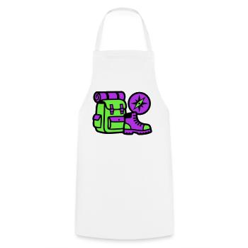 Hiking Backpack Compass Graphic - Cooking Apron - white - Front - AI Model Male 185 dark (185cm)