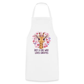 Giraffe Love Girl GIRAFFE - Cooking Apron - white - Front - AI Model Male 185 dark (185cm)