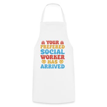 Devis d’assistant social : travailleur social est arrivé. Travail social - Tablier de cuisine - blanc - Devant - AI Model Male 185 dark (185cm)