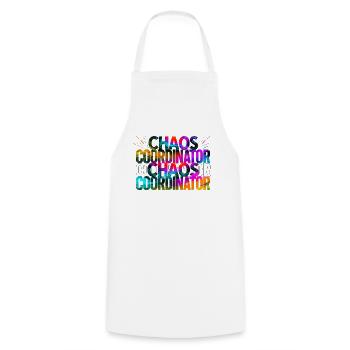 Chaos Coordinator Rainbow Color Saying - Cooking Apron - white - Front - AI Model Male 185 dark (185cm)