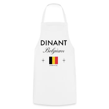 Dinant, Belgium, coordinates, travel, souvenir - Cooking Apron - white - Front - AI Model Male 185 dark (185cm)