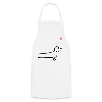 Dachshund Heart Dogs - Cooking Apron - white - Front - AI Model Male 185 dark (185cm)