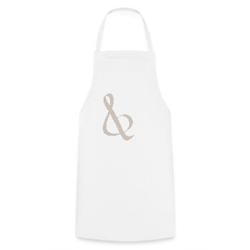 Ampersand marron en motif à points - Tablier de cuisine - blanc - Devant - AI Model Male 185 dark (185cm)