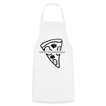 Hotter than fresh Pizza - Kochschürze - Weiß - Vorne - AI Model Male 185 dark (185cm)