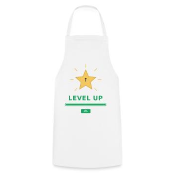 Level Up IRL – Gamer Motivation - Tablier de cuisine - blanc - Devant - AI Model Male 185 dark (185cm)