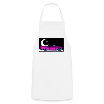 Graphisme décapotable rétro des années 80 - Tablier de cuisine - blanc - Devant - AI Model Male 185 dark (185cm)