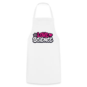 Love Science Schriftzug Logo - Kochschürze - Weiß - Vorne - AI Model Male 185 dark (185cm)