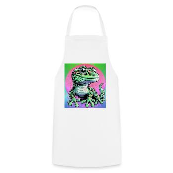 Gecko - Kochschürze - Weiß - Vorne - AI Model Male 185 dark (185cm)