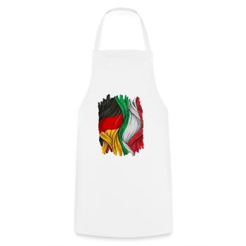 Fiers du drapeau allemand et italien - Tablier de cuisine - blanc - Devant - AI Model Male 185 dark (185cm)