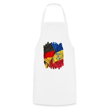 Allemagne et Roumanie - Tablier de cuisine - blanc - Devant - AI Model Male 185 dark (185cm)