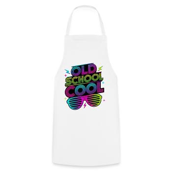 Costumes old school cool des années 80 - Tablier de cuisine - blanc - Devant - AI Model Male 185 dark (185cm)