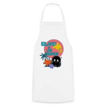 L’île avec des amis - Tablier de cuisine - blanc - Devant - AI Model Male 185 dark (185cm)