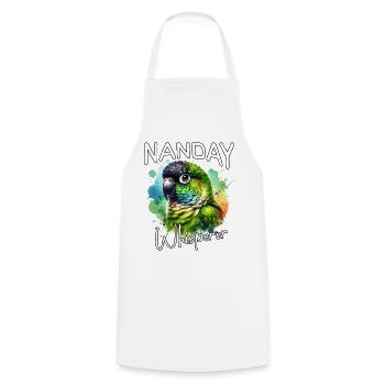 Le Murmureur de Perruches de Nanday - Tablier de cuisine - blanc - Devant - AI Model Male 185 dark (185cm)