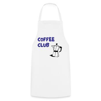 Coffee Club Mokka Illustration - Kochschürze - Weiß - Vorne - AI Model Male 185 dark (185cm)
