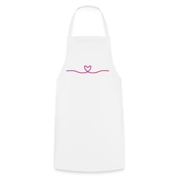 Minimal Herz Linie | Pink Love Design - Kochschürze - Weiß - Vorne - AI Model Male 185 dark (185cm)