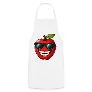 Kawaii Apfel Cartoon Sommer Frucht - Kochschürze - Weiß - Vorne - AI Model Male 185 dark (185cm)