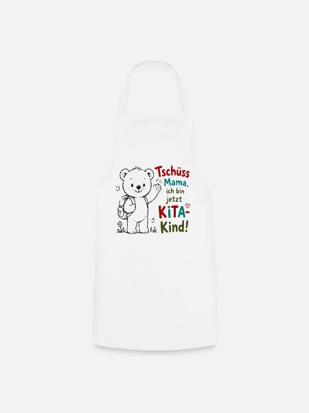 Kita Abschied Teddy Tschüss Mama - Kochschürze - Weiß