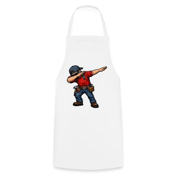 Dabbing Dachdecker - Kochschürze - Weiß - Vorne - AI Model Male 185 dark (185cm)