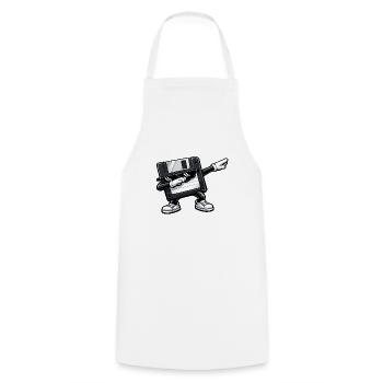 Dabbing Floppy Disk - Kochschürze - Weiß - Vorne - AI Model Male 185 dark (185cm)