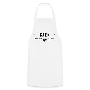 Caen France Coordonnées Gps Globe - Tablier de cuisine - blanc - Devant - AI Model Male 185 dark (185cm)