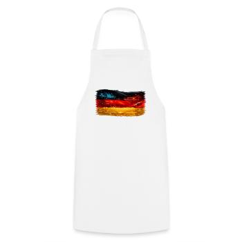Tech-Circuit Neon Nebel Deutschland flagge - Kochschürze - Weiß - Vorne - AI Model Male 185 dark (185cm)