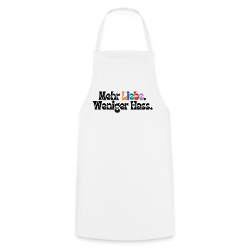 Mehr Liebe Weniger Hass outfit csd  Demokratie Fan - Kochschürze - Weiß - Vorne - AI Model Male 185 dark (185cm)