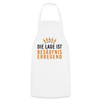 Die Lage ist besäufniserregend, Bierflaschen, Fasc - Kochschürze - Weiß - Vorne - AI Model Male 185 dark (185cm)