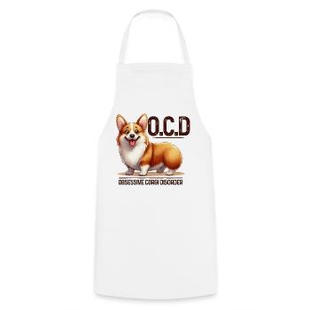 Corgi-OCD Lustige Corgi-Hundeliebhaber-Design-Merch - Kochschürze - Weiß - Vorne - AI Model Male 185 dark (185cm)